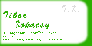 tibor kopacsy business card